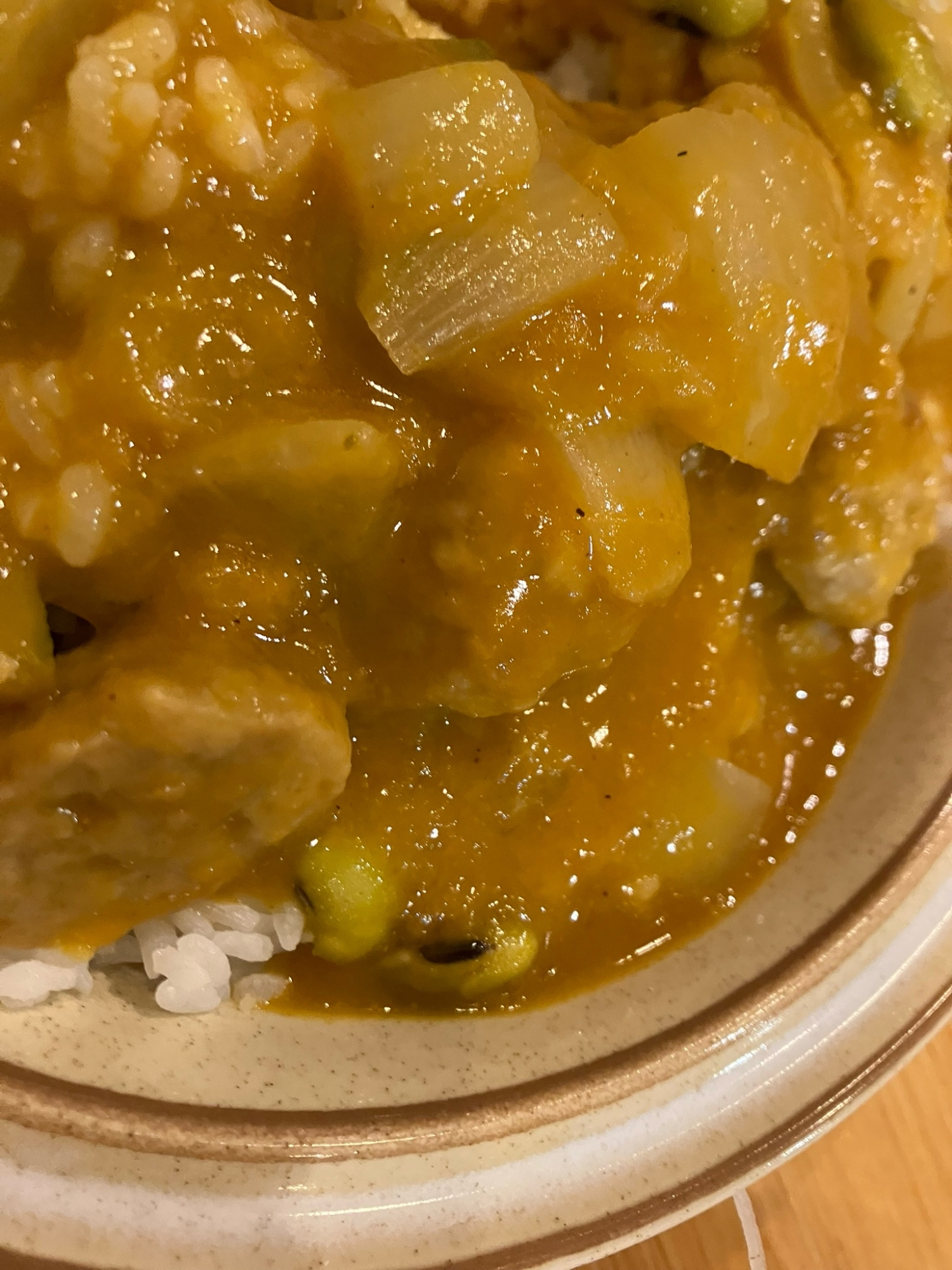 肉団子と枝豆のカレー