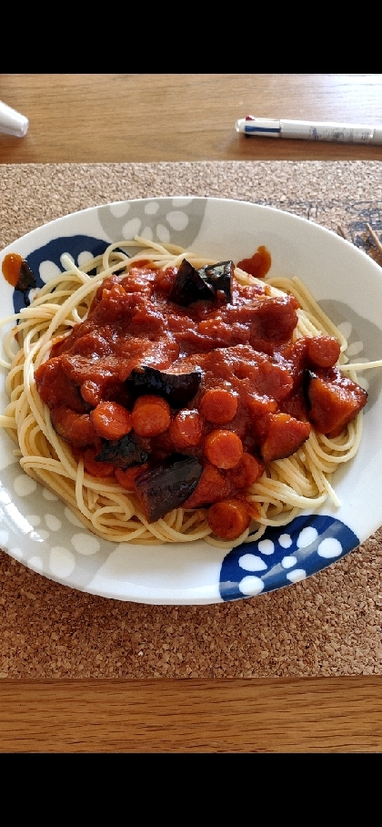 ナス&あさりのトマトソースパスタ