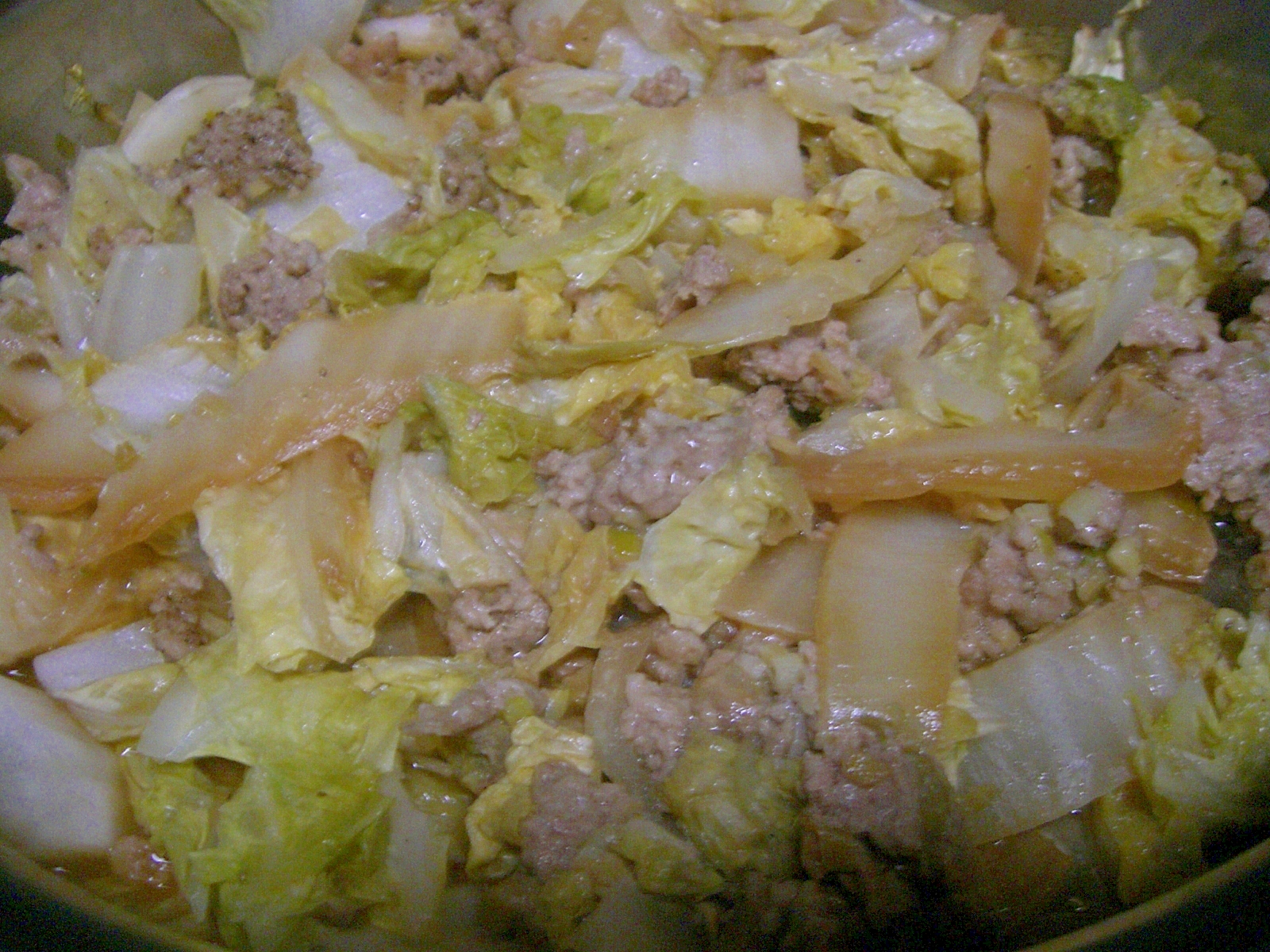 白菜と挽肉の重ね蒸し煮
