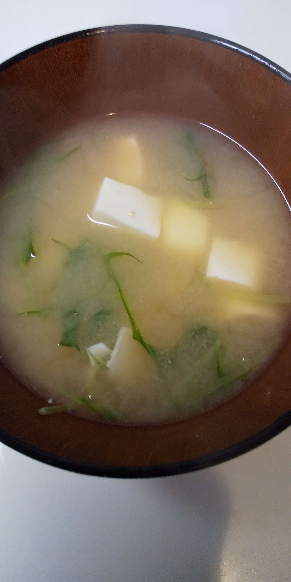 豆腐と水菜のお味噌汁