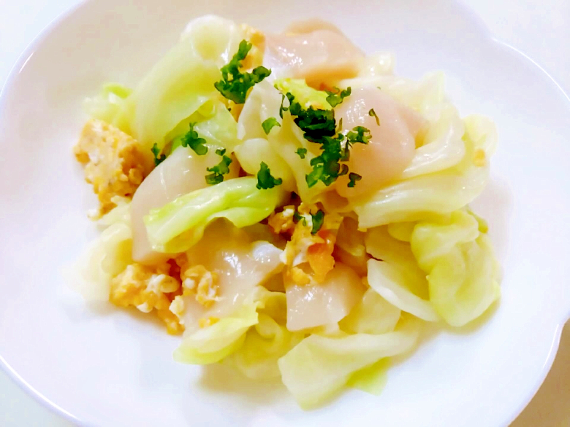 ホタテとキャベツと炒り卵のサラダ レシピ 作り方 By のん786 楽天レシピ ホタテとキャベツと炒り卵のサラダ レシピ 作り方 By のん786 楽天レシピ