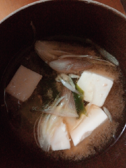 茗荷入り豆腐とわかめの味噌汁