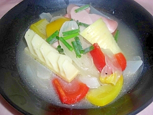 旬の野菜のコンソメスープ