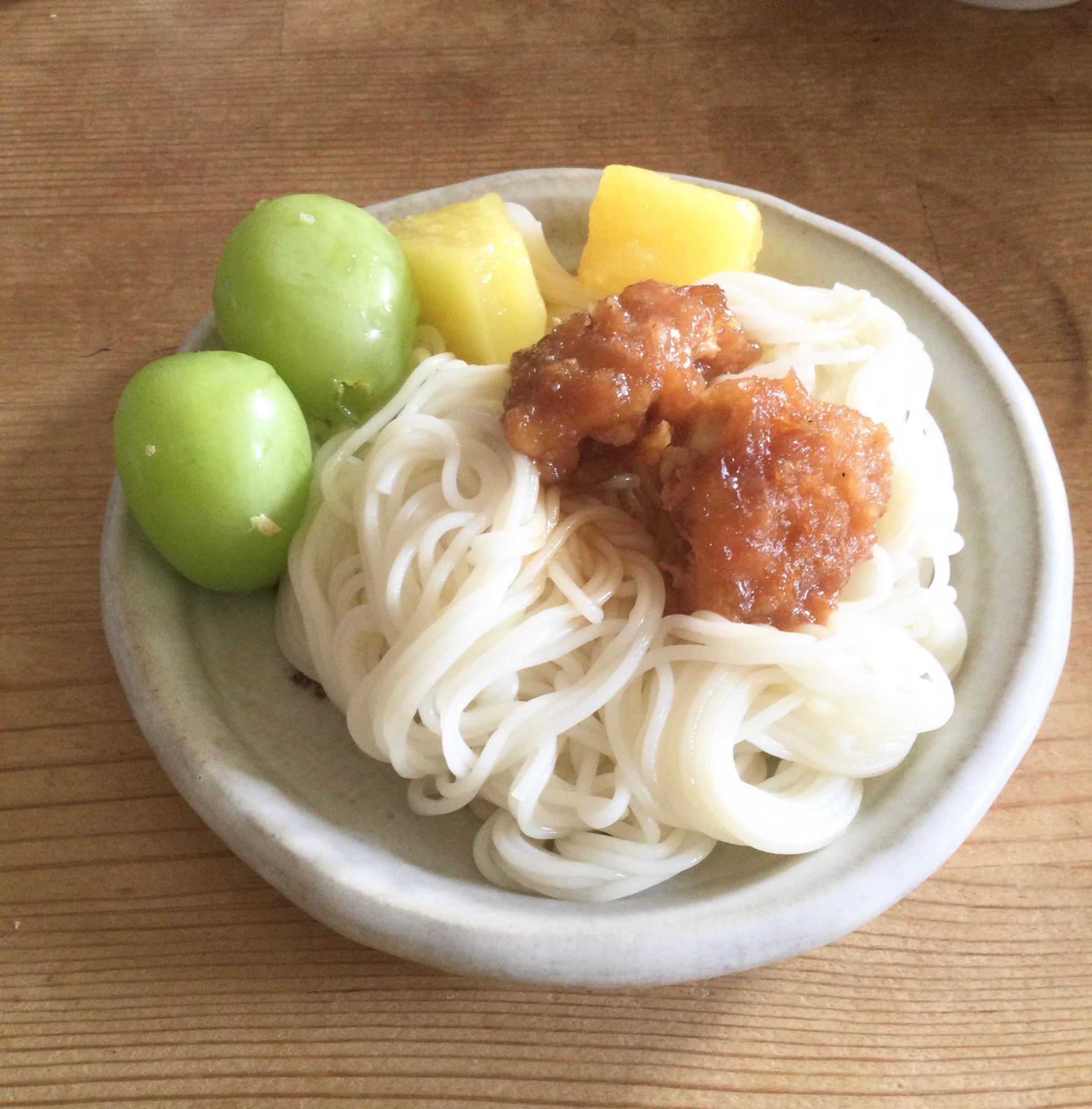 チキンカツフルーツそうめん♪