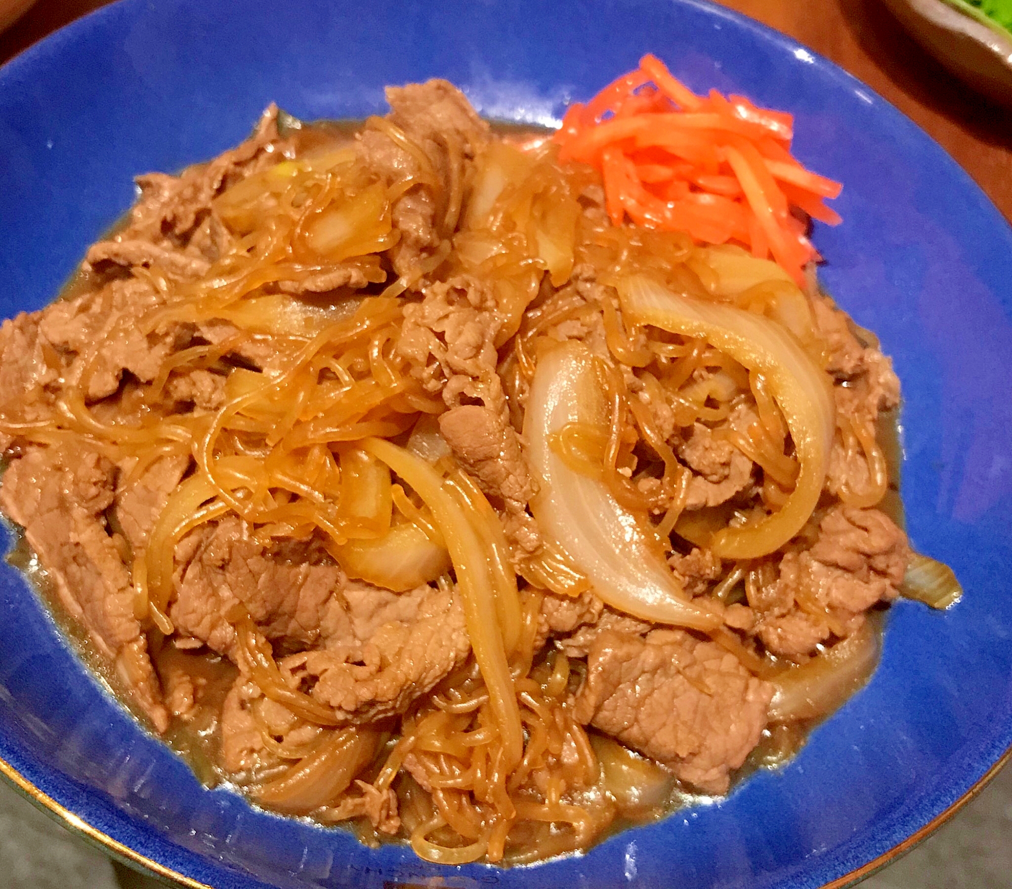 しらたきと玉ねぎ味しみ牛丼♪（牛皿）