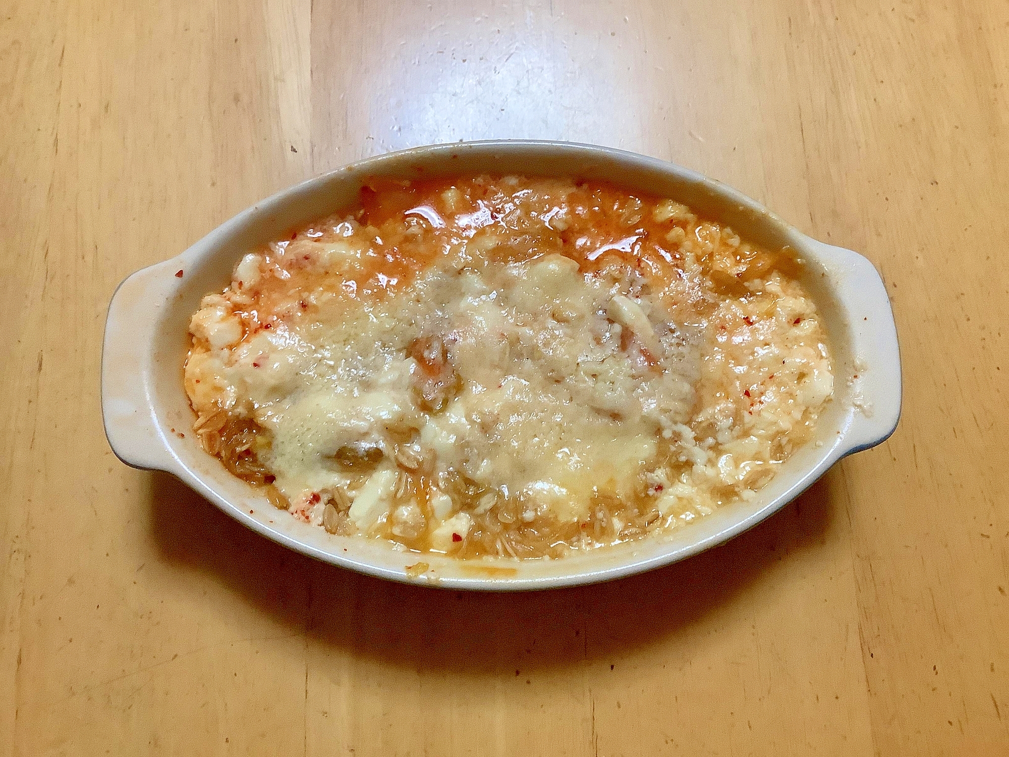 ボリューム満点⭐︎オートミールキムチ豆腐ドリア♪