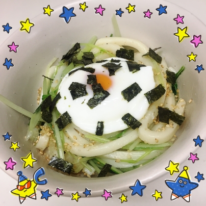 シンプルに☆ごま香る釜玉うどん