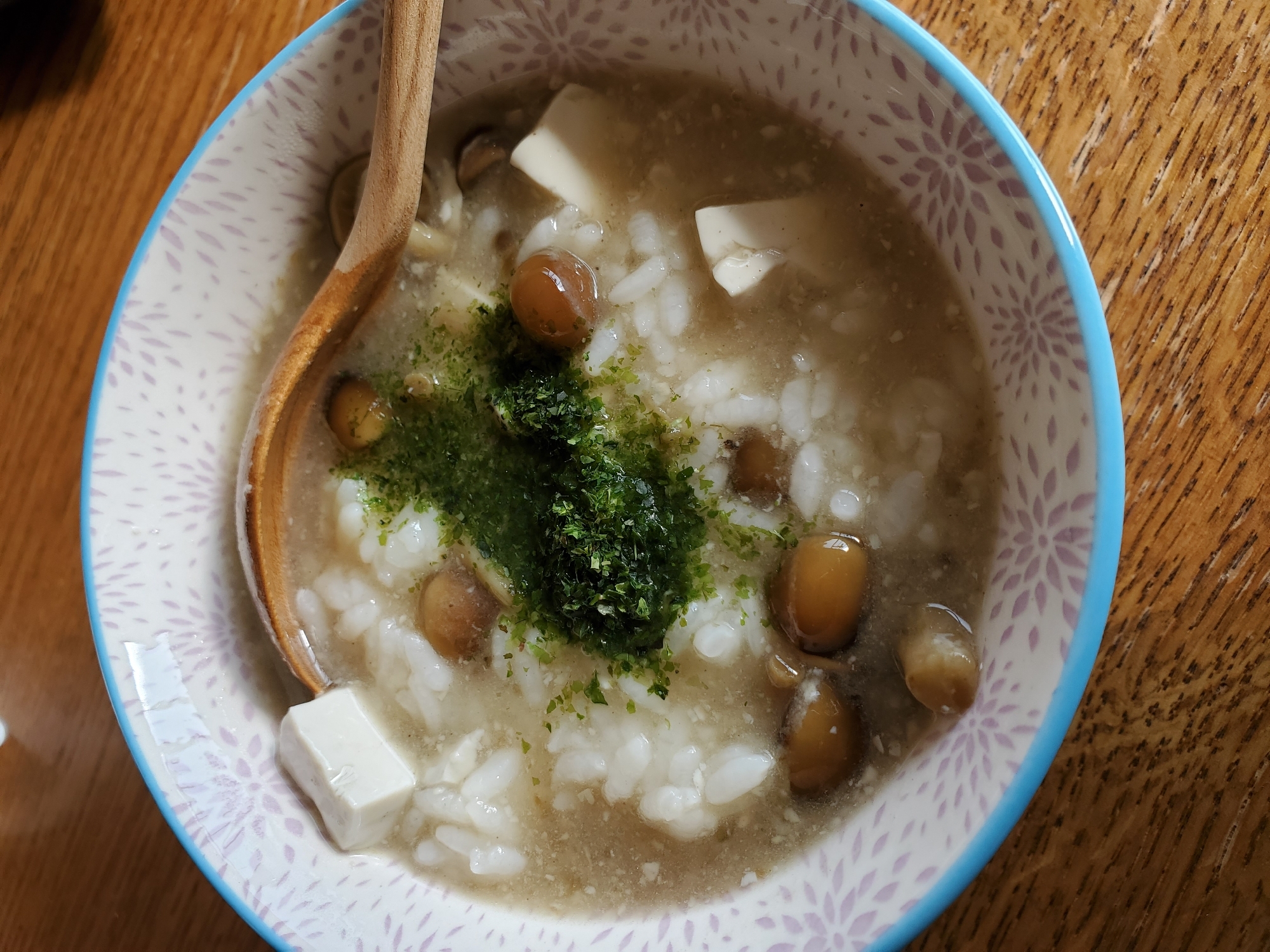 豆腐となめこの雑炊