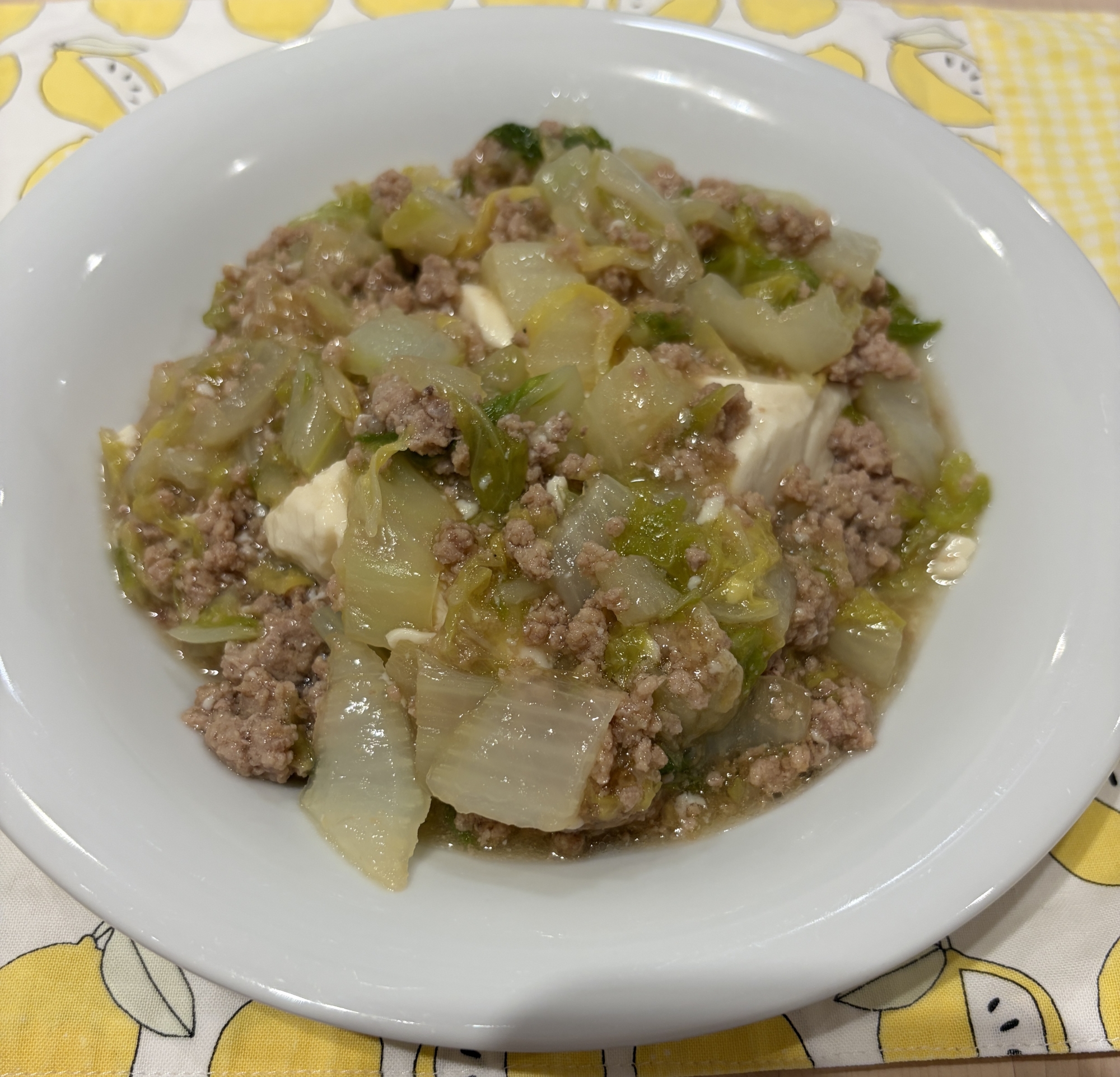 豆腐入り☆白菜とミンチの生姜あん