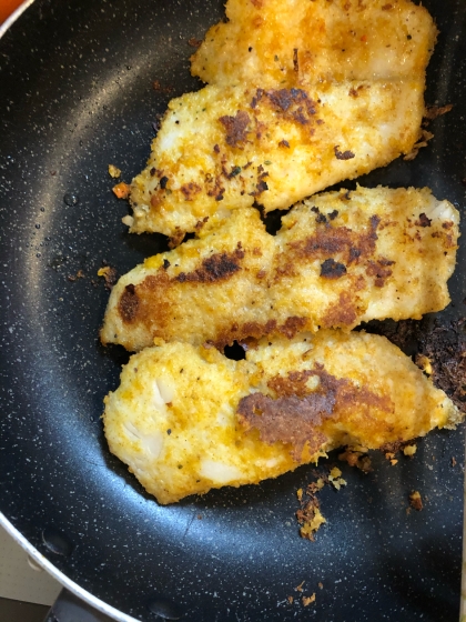 白身魚のカレー香味パン粉焼き