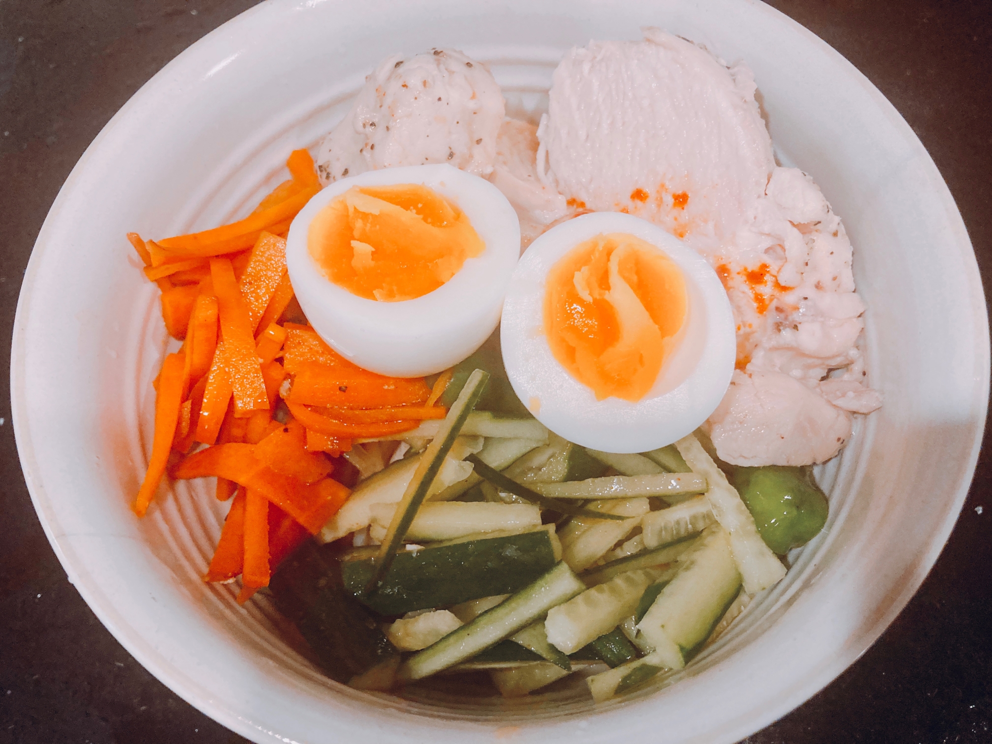 鶏むね肉と野菜たっぷりピリ辛♪そうめんアレンジ