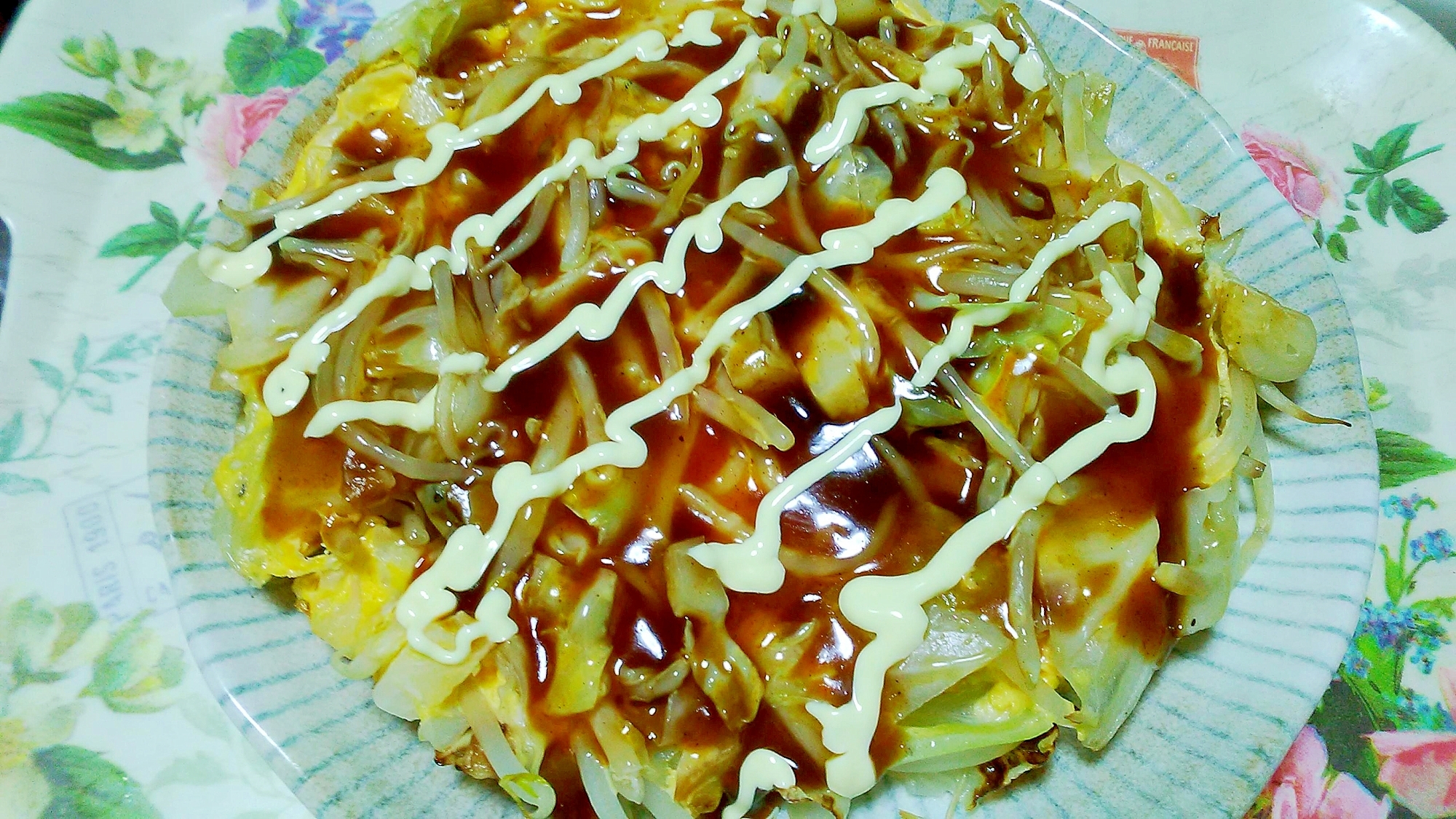 キャベツともやしのお好み焼き風☆小麦粉を使わない☆