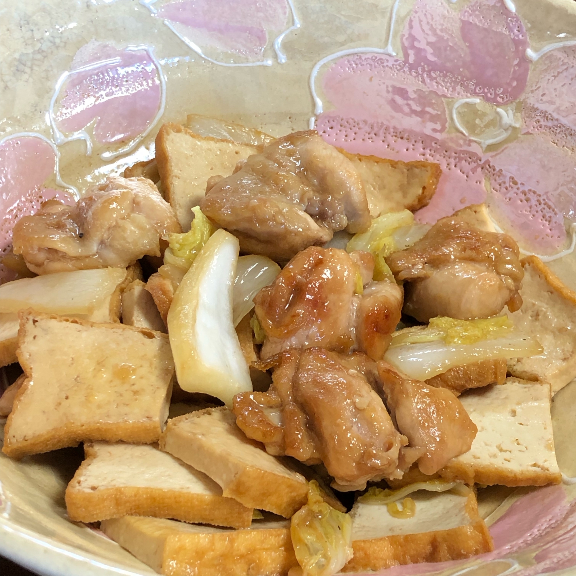 鶏肉と白菜と生揚炒め