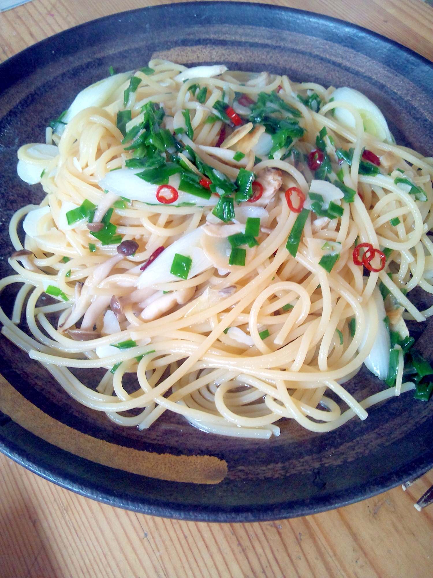 ☆パスタ祭り☆長ネギとニラのペペロンチーノ