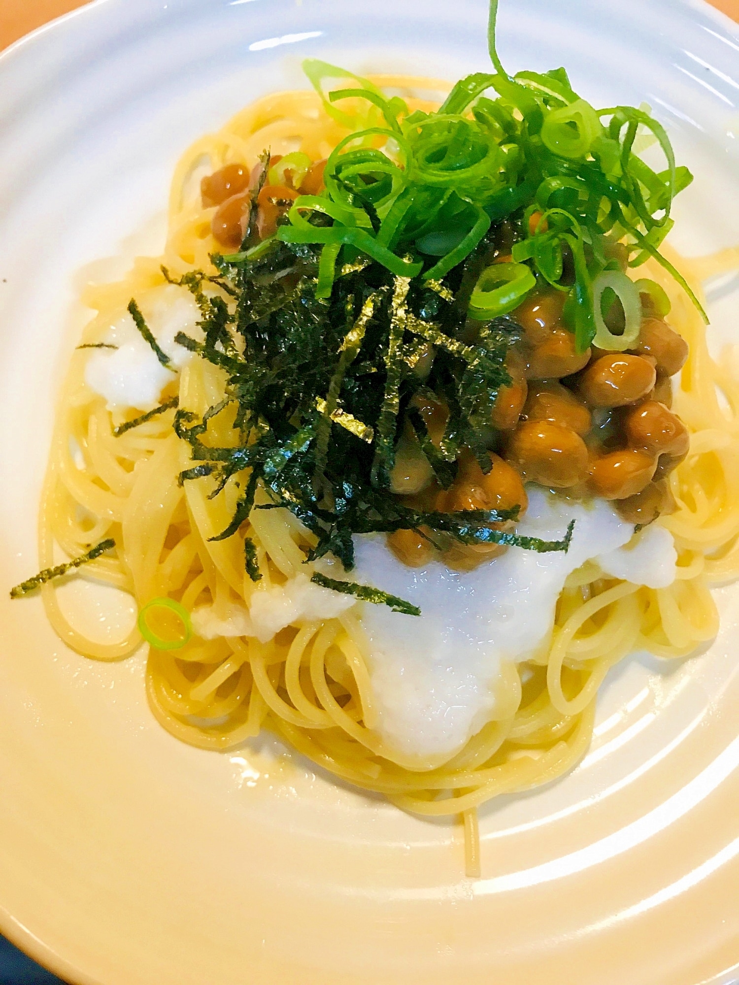 とろろ芋と納豆の出汁でしあげる和風パスタ レシピ・作り方 by
