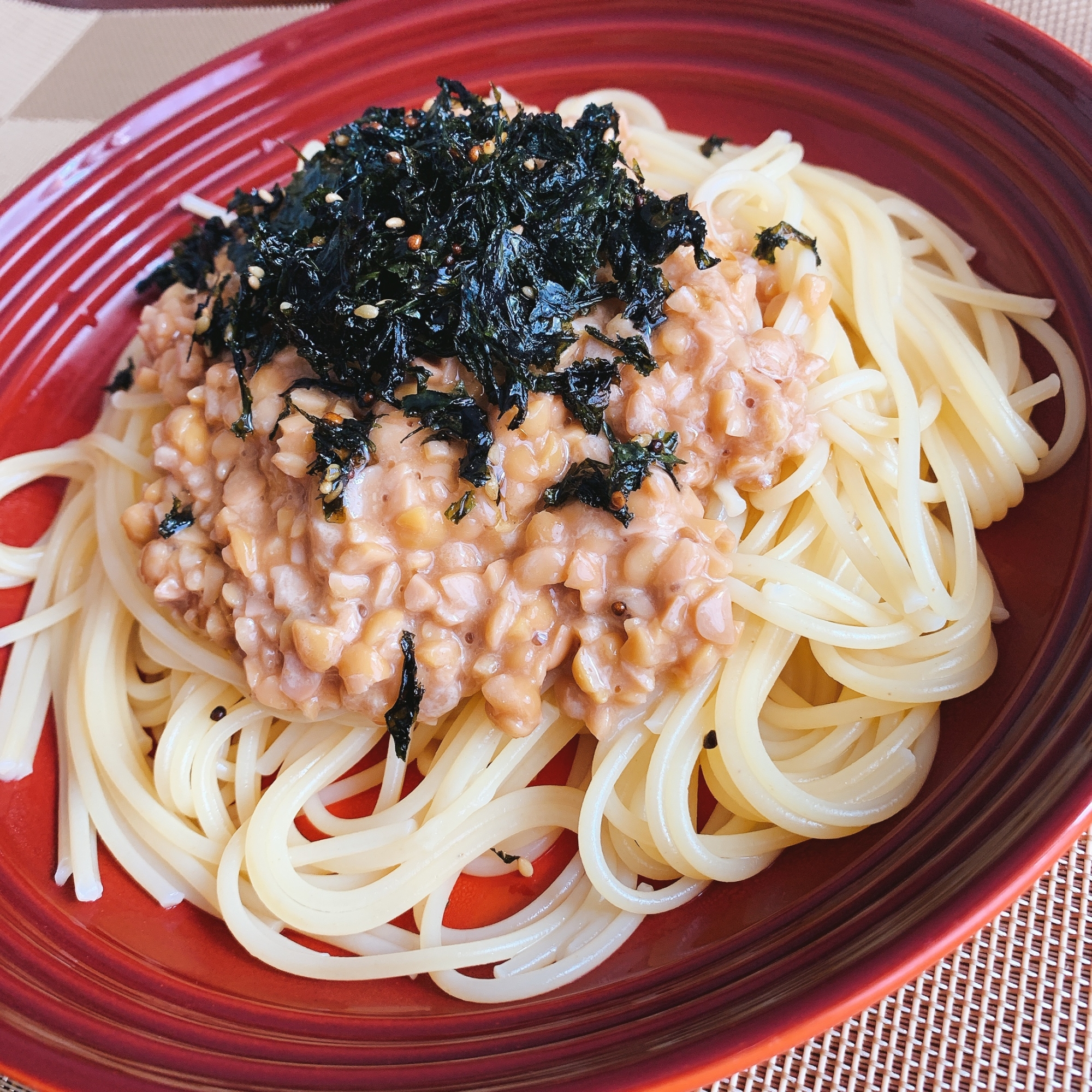 お味噌が隠し味！納豆パスタ