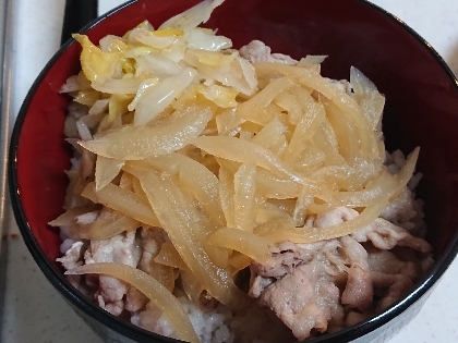 舞茸としらたきのヘルシー豚丼