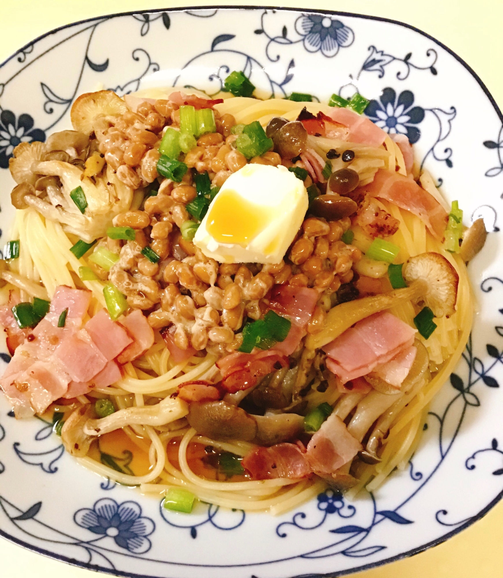 ☆簡単納豆とベーコンの和風パスタ☆