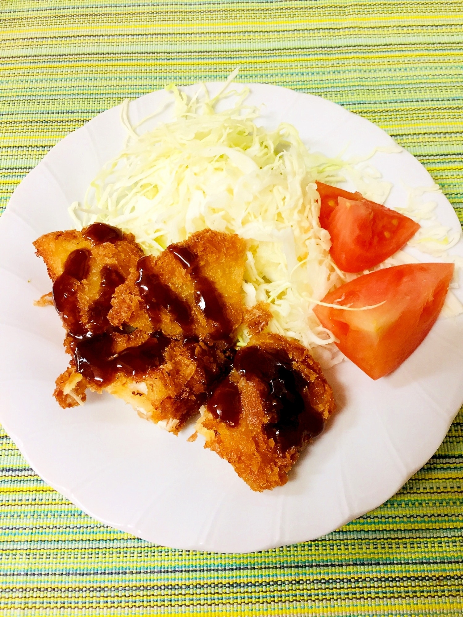 レンジで簡単甘辛ソースで食べる惣菜カツ