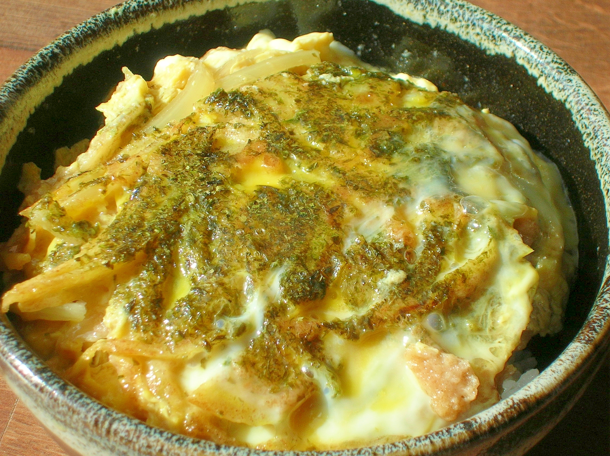 まるまる１個の玉ねぎ♪天とじ丼