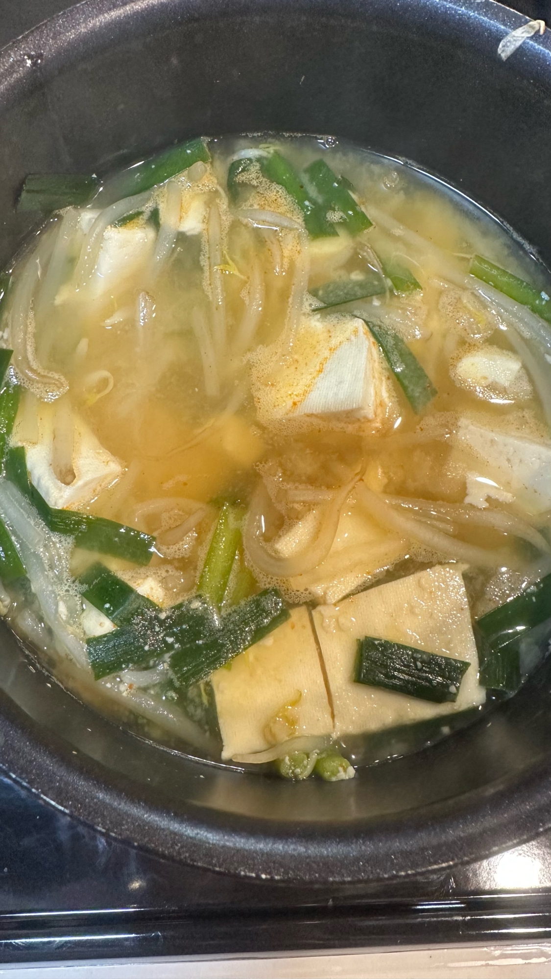 温活⭐免疫⭐ニラもやし豆腐のポカポカお味噌汁