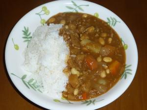 大豆入りカレーライス