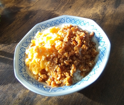 冷凍ハンバーグでそぼろ丼