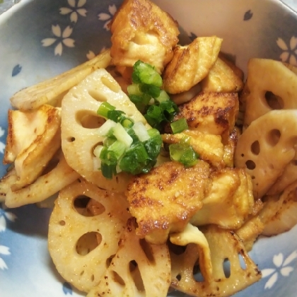 厚揚げとれんこんのさっぱりポン酢炒め