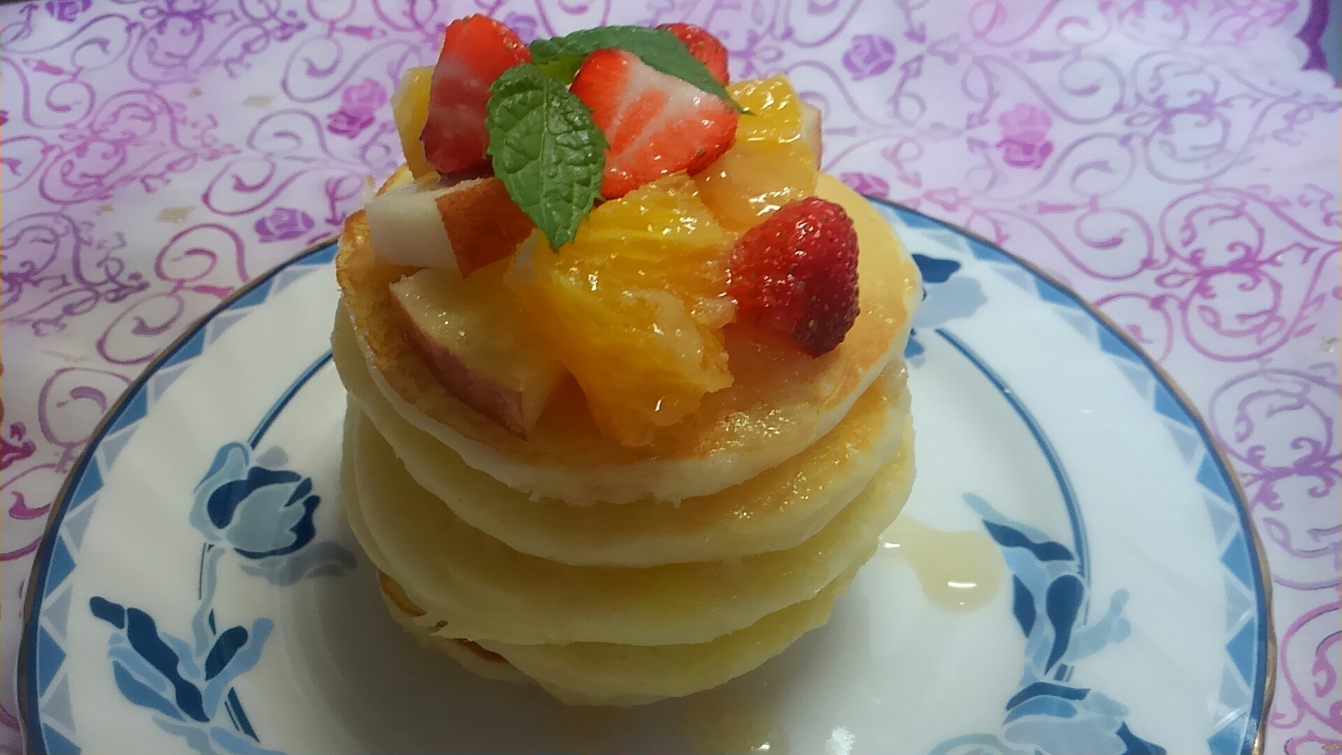 HMでしっとりもちもち卵なしホットケーキ☆