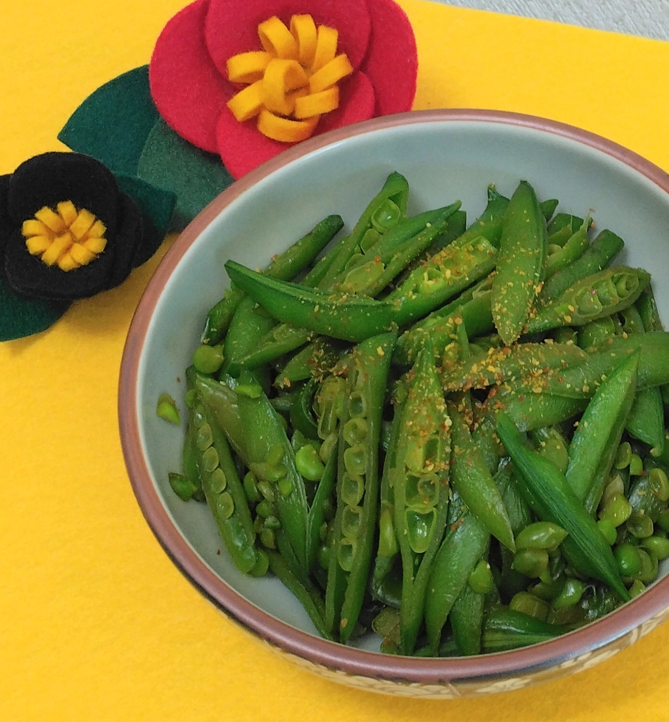 青くささ感じないスナップエンドウの食べ方✨簡単副菜