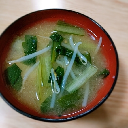 小松菜代用ですがお味噌汁美味しくできました(*^-^*)