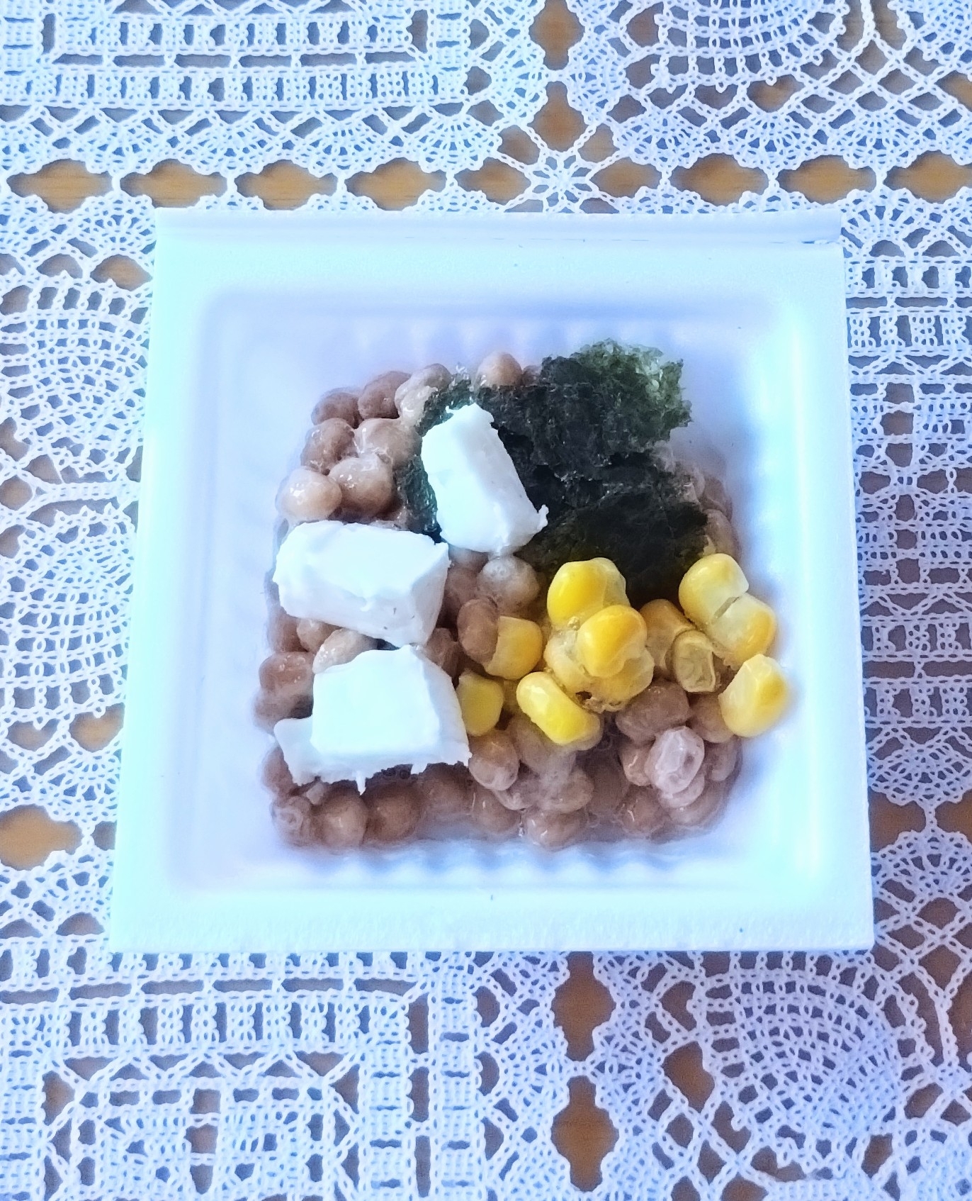 コーンとチーズの海苔納豆☆