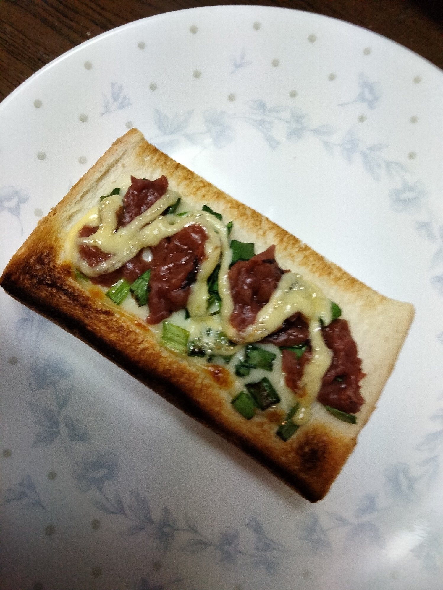 チーズトーストアレンジ わけぎ&梅干マヨかけて