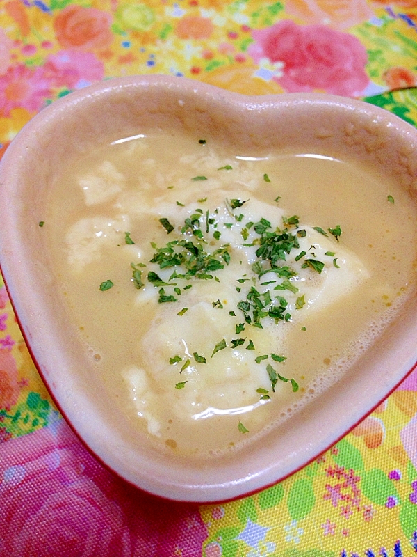 レンジでチンだけ！簡単洋風豆腐のスープ