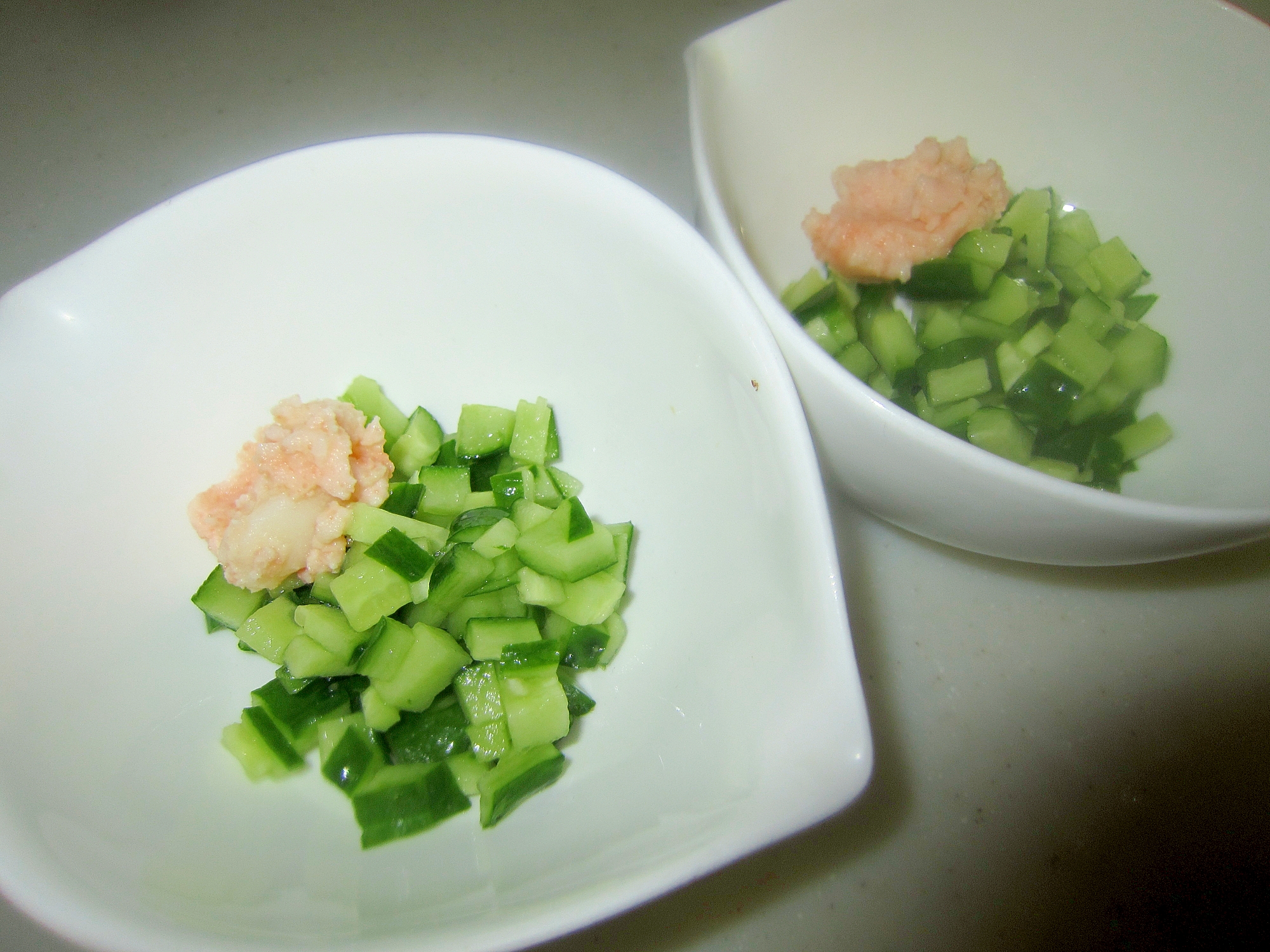 ピクルス胡瓜と味醂鱈子とじゃが芋のサラダグリル