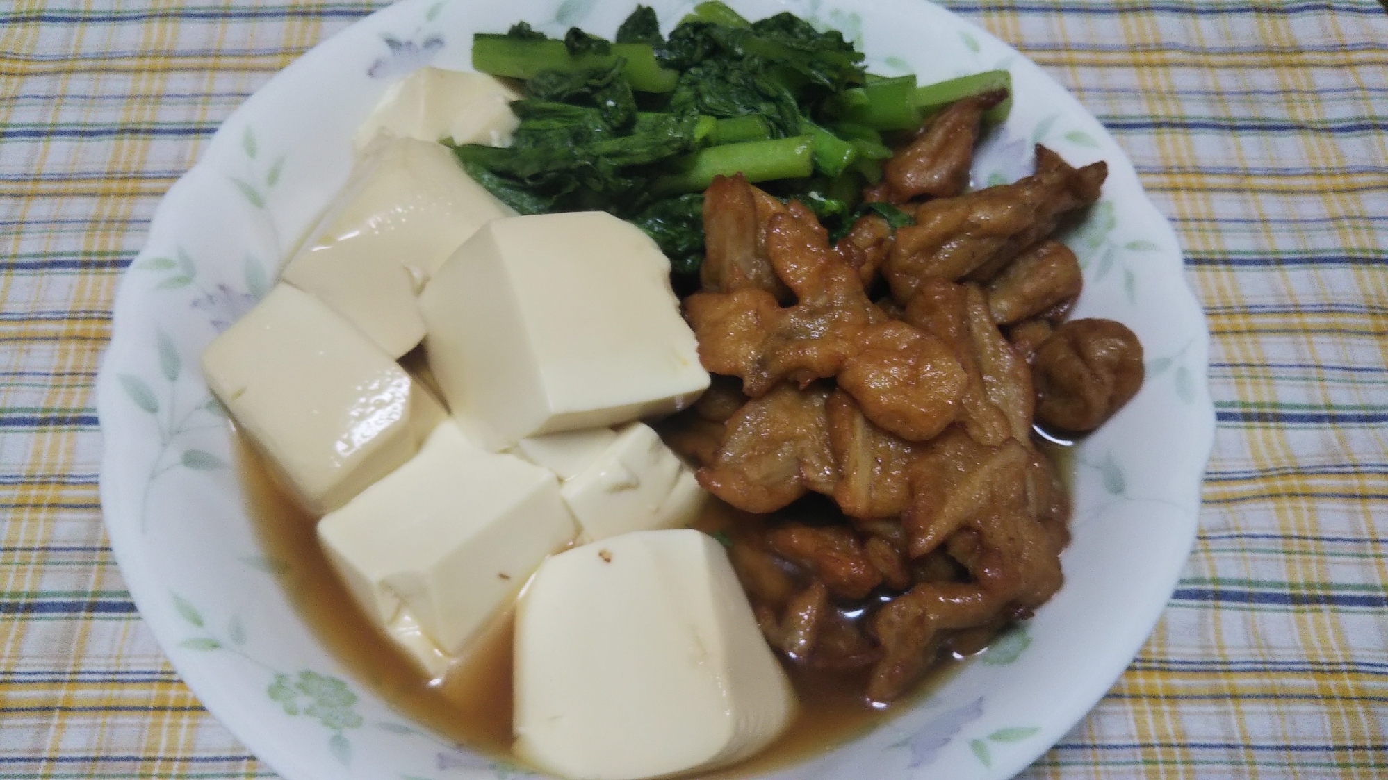 豆腐とごぼう天と小松菜の煮物☆