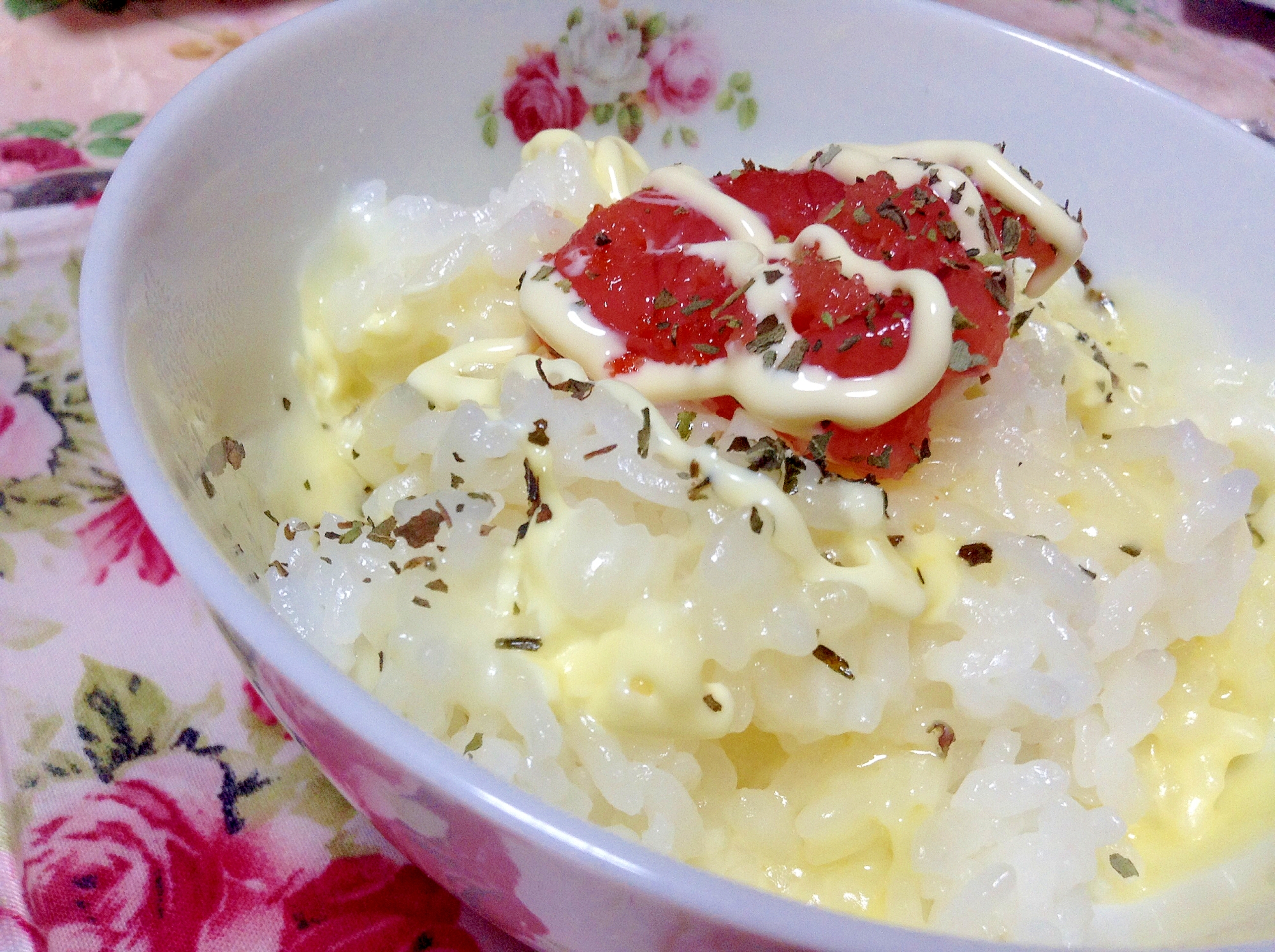 バジル香る♡明太子チーズマヨご飯