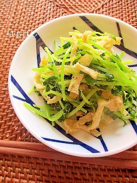 作り置きおかず♪豆苗と油揚げのサッパリ塩炒め