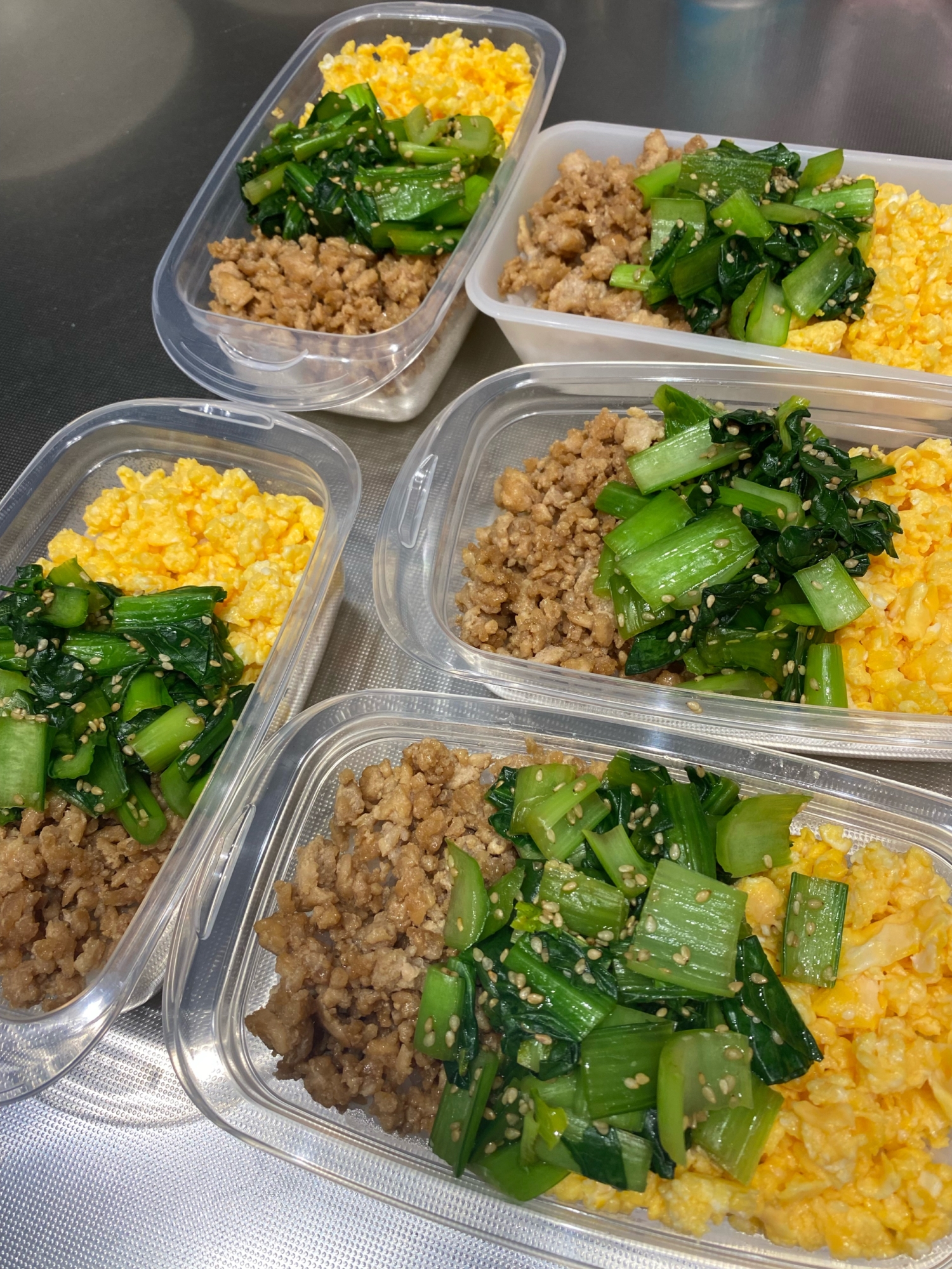 冷凍弁当5日分!鶏そぼろ三色弁当