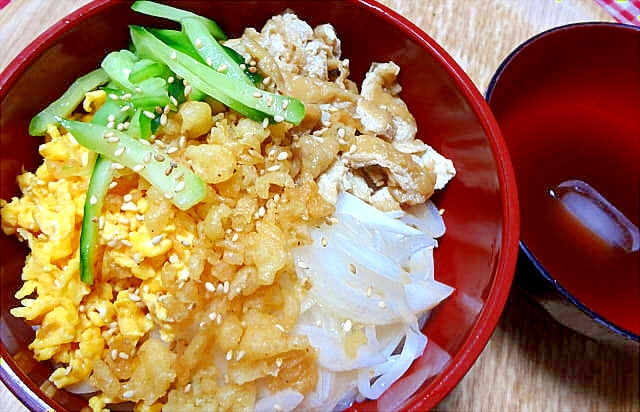 5種の具材の冷たいうどん