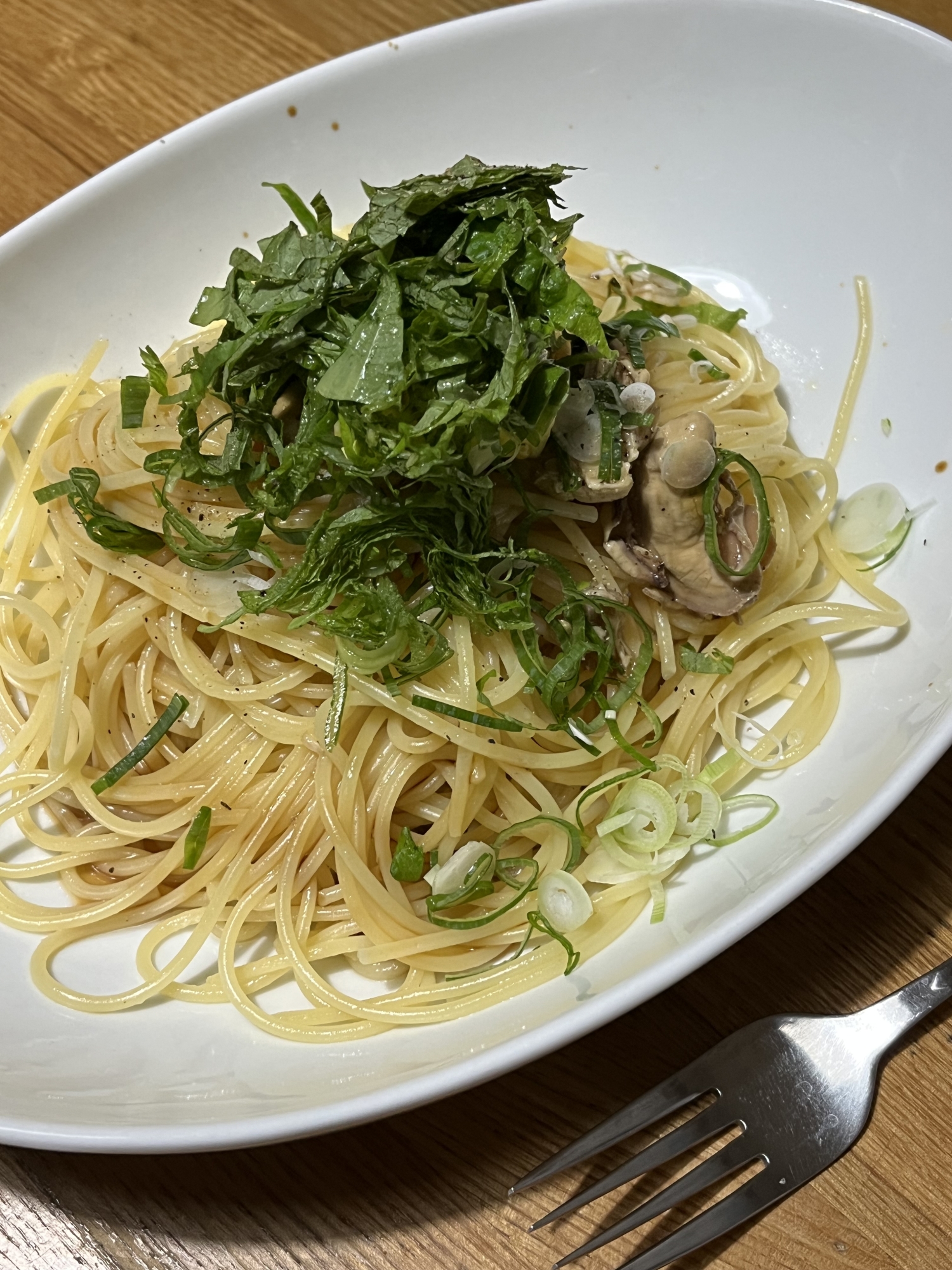 あいこちゃん牡蠣缶で和風パスタ　簡単　時短