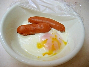 一緒にチン 1分20秒で卵とウィンナー レシピ 作り方 By ぶるぶるらぶ 楽天レシピ