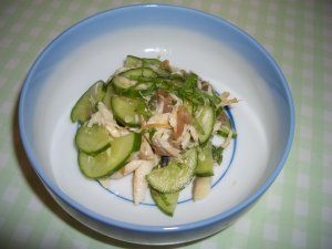 焼き塩さば＆梅きゅう☆レモン風味和え物