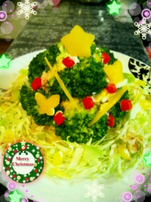 クリスマスツリーサラダ