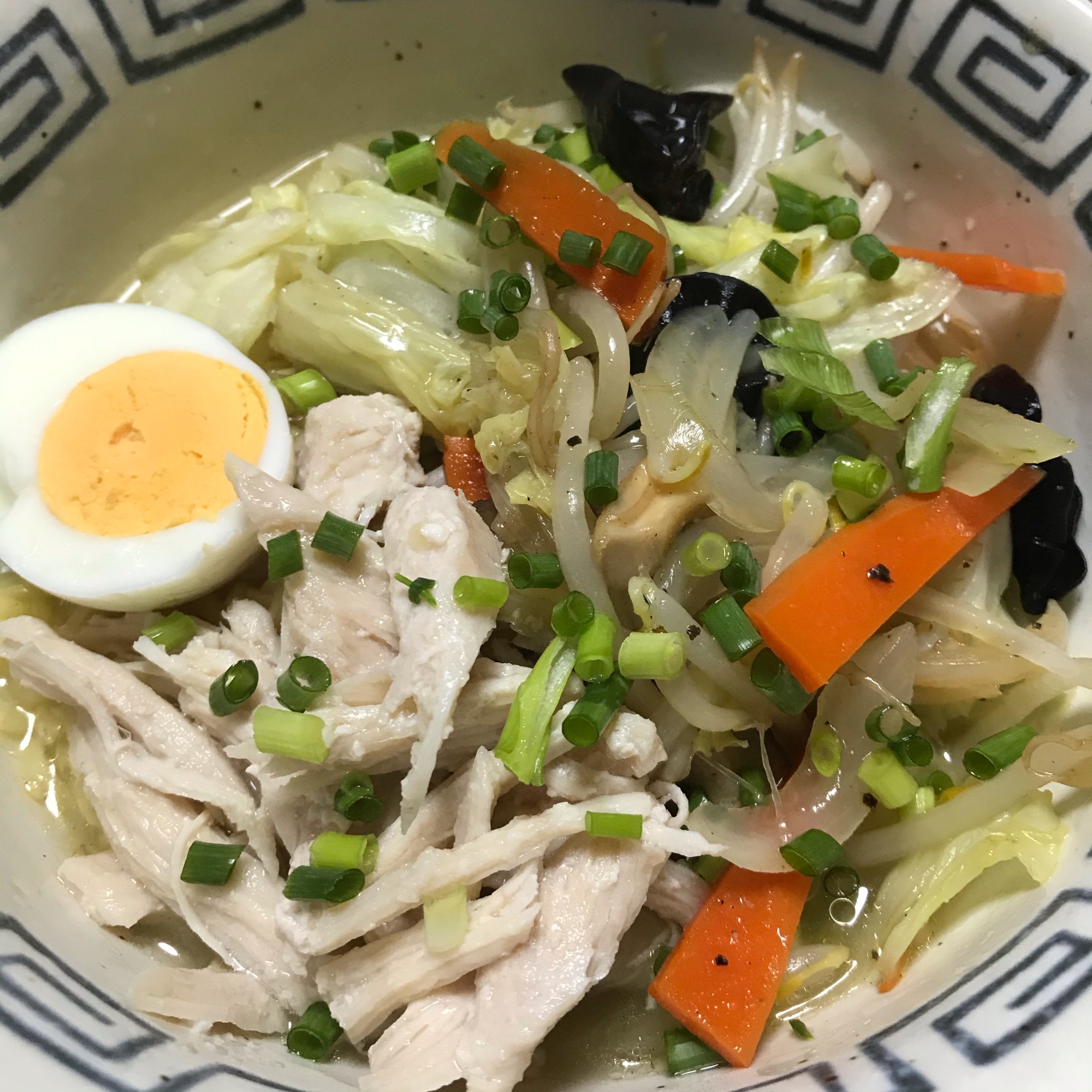 具沢山☆鶏むね肉入り塩ラーメン