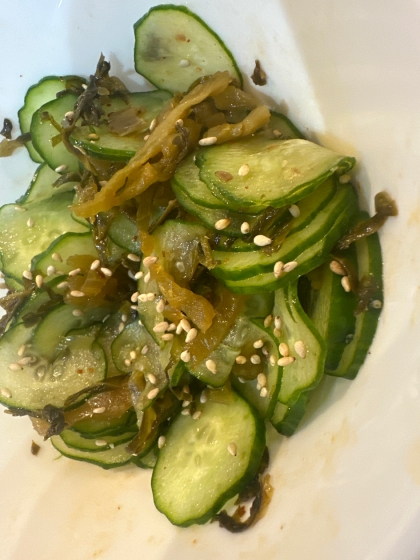 簡単おつまみ☆きゅうりの明太高菜和え