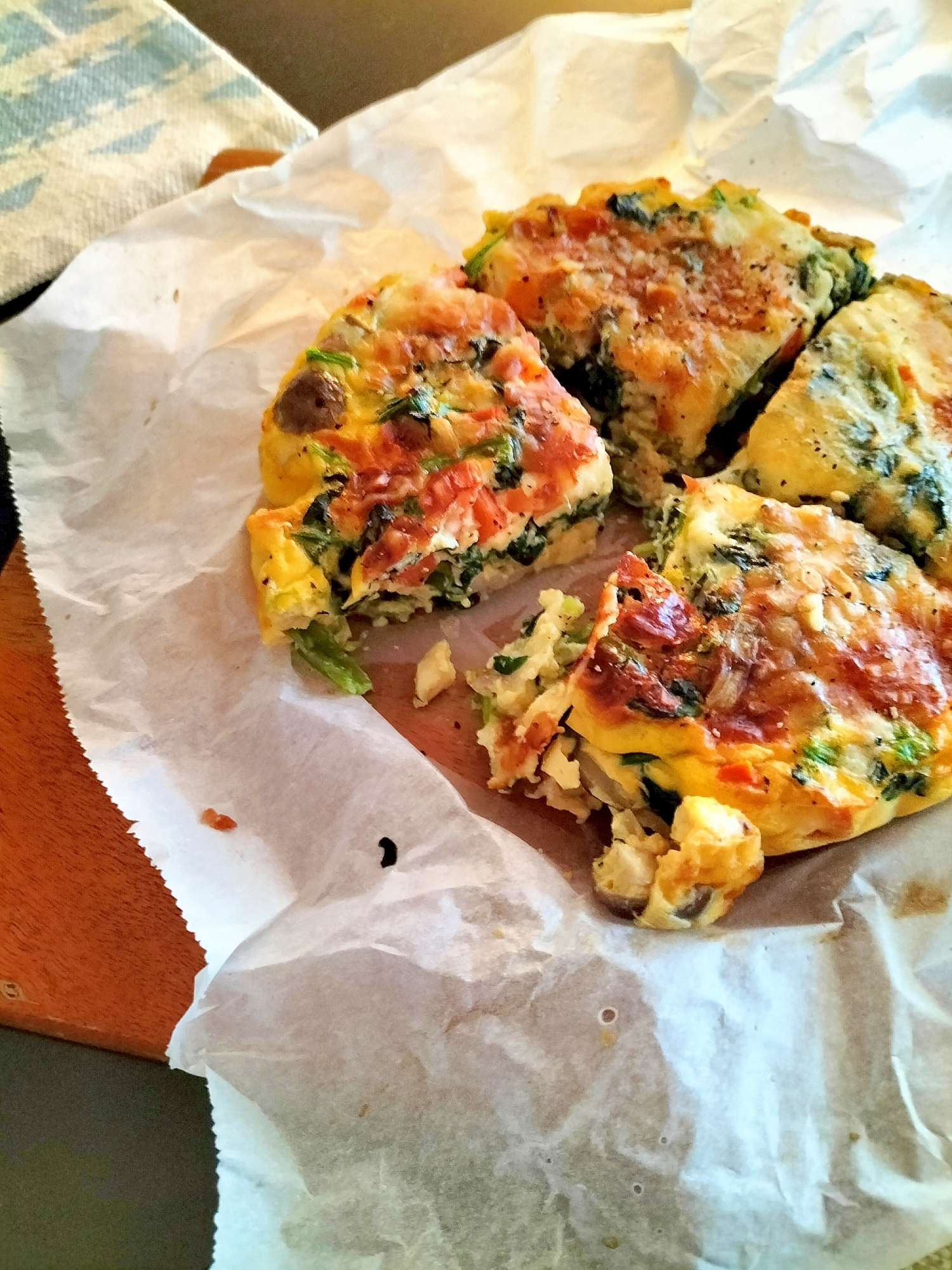 ほうれん草としめじのキッシュ♪（生地なし）