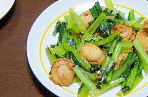 ベビーホタテと小松菜のコンソメ炒め レシピ 作り方 By きたぶろ 楽天レシピ ベビーホタテと小松菜のコンソメ炒め レシピ 作り方 By きたぶろ 楽天レシピ