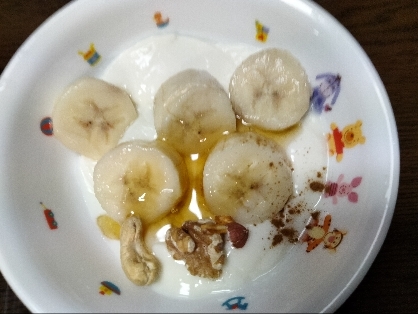 おはようございます。冷凍したバナナとナッツをのせて、美味しくできました。レシピ有難うございました。
