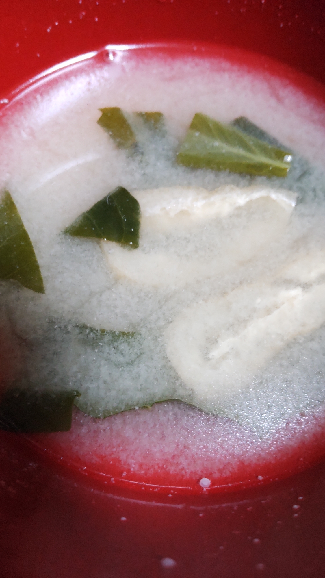 小松菜と油揚げの味噌汁